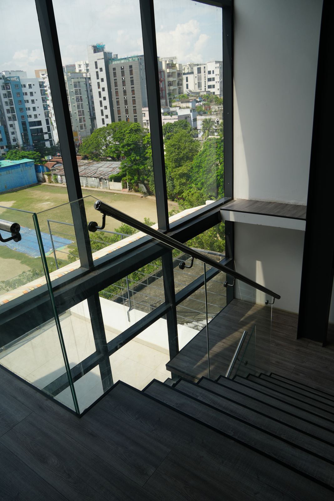 Inside Girmairi's office building in Dhaka